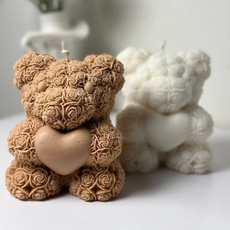 Flower Teddy Candl