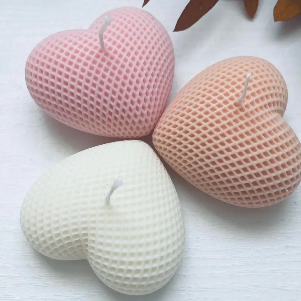 Knitting Heart Candle