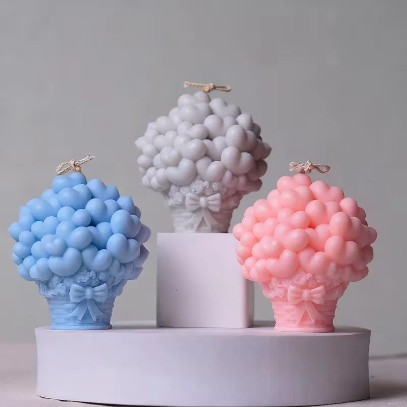 Love Flower Basket Candle