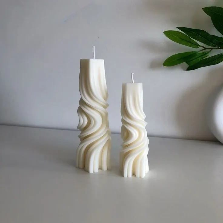 Wave Twist Pillar Candle