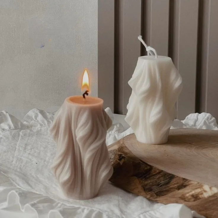 Waves Pillar Candle
