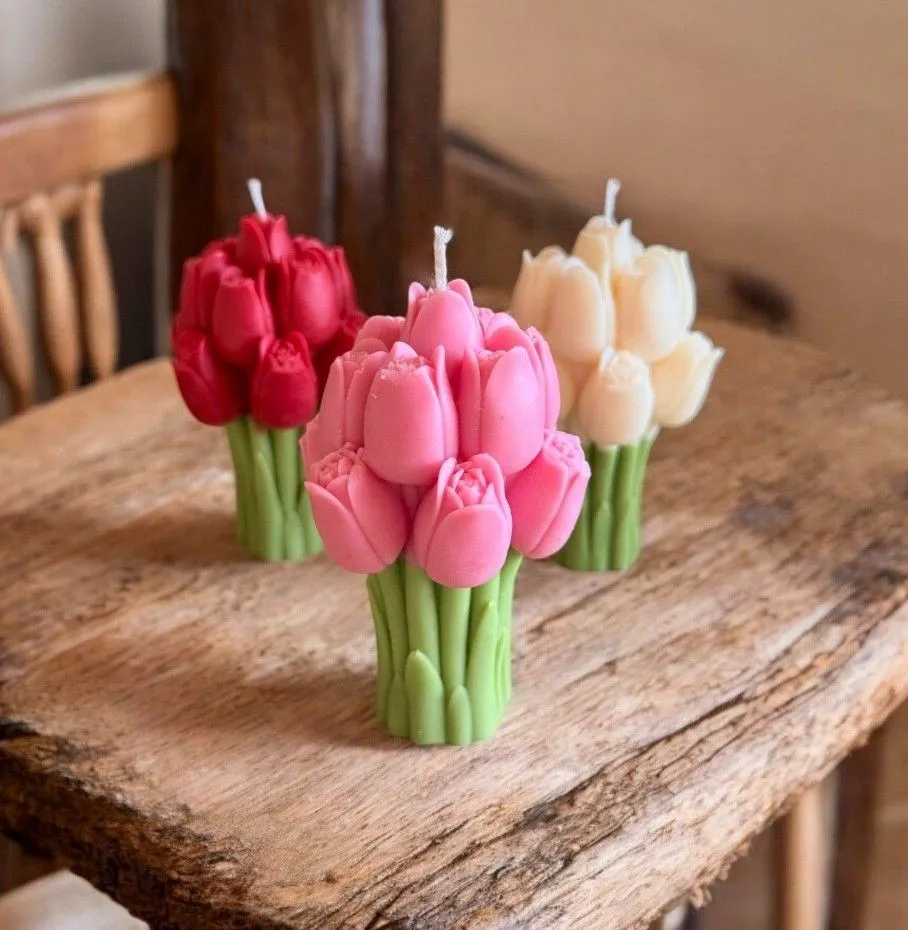 XL Tulip Bouquet Candle